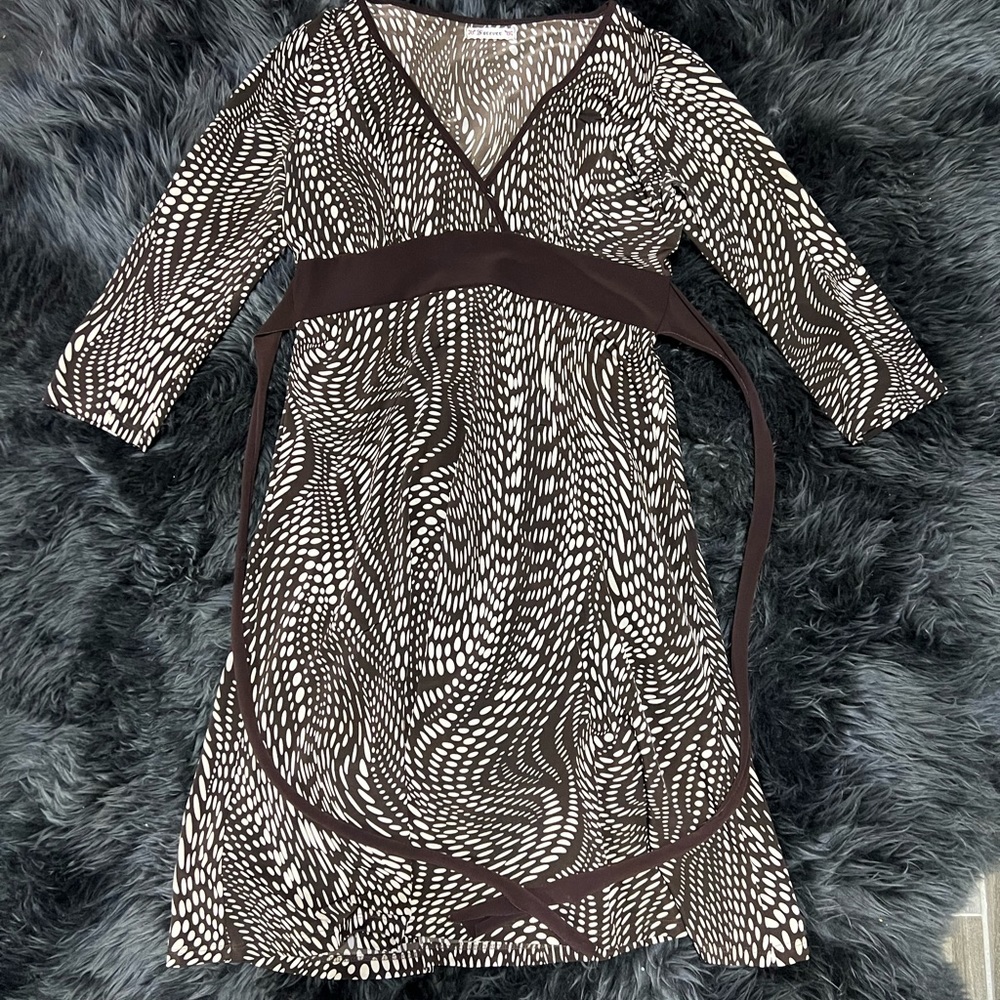 Forever Brown/Tan Pattern Dress Sz M